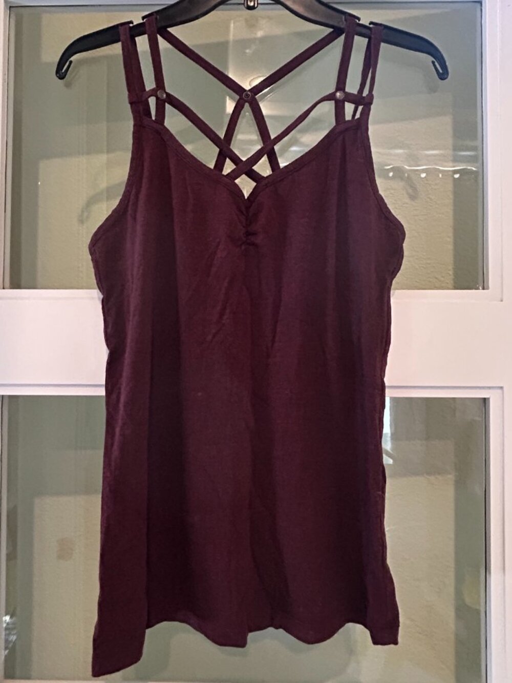 NOMAD HEMP WEAR Maroon Strappy Women's Tank Top - size M